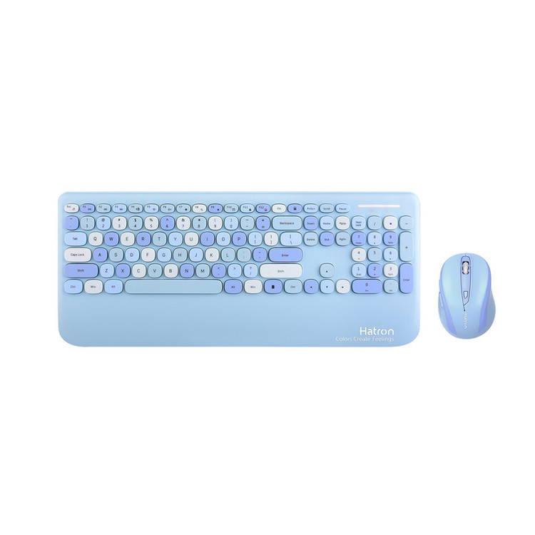 کیبورد و ماوس بی سیم هترون مدل HKCW350، سوییچ ممبران، Full-Size