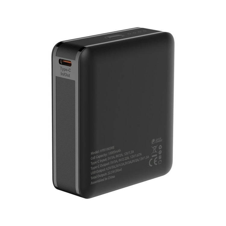پاوربانک 22.5 وات هترون مدل HPB1065ME ظرفیت 10هزار میلیآمپرساعت