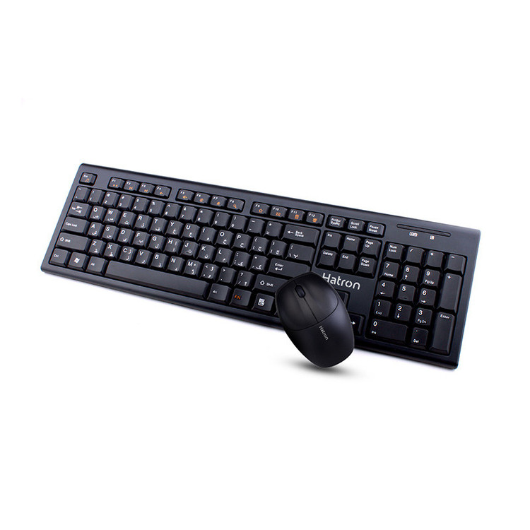 کیبورد و ماوس بی سیم هترون مدل HKCW130، سوییچ ممبران، Full-Size