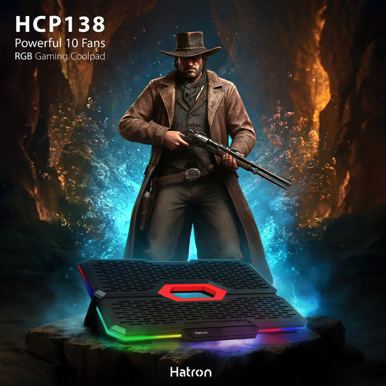 پایه خنک کننده لپ تاپ گیمینگ دارای پورت USB-C هترون مدل HCP138