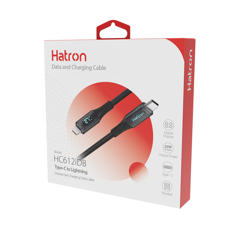 کابل تبدیل USB-C به لایتنینگ هترون مدل HC612IDB طول 1 متر