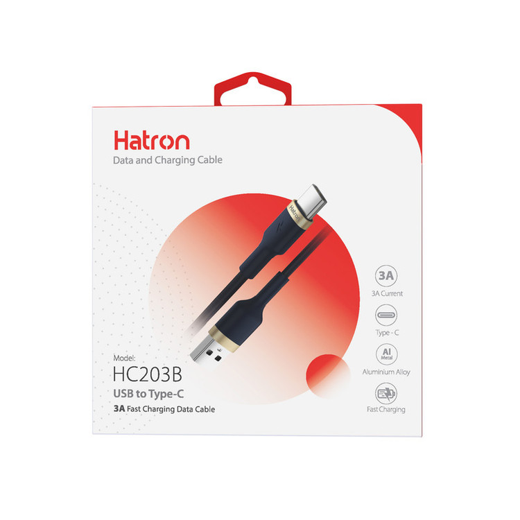 کابل تبدیل USB به USB-C هترون مدل HC203B طول 1 متر