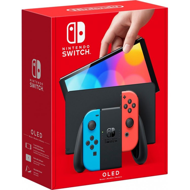 کنسول بازی هیبریدی نینتندو مدل Switch - OLED Neon Blue and Neon Red ظرفیت 64 گیگابایت