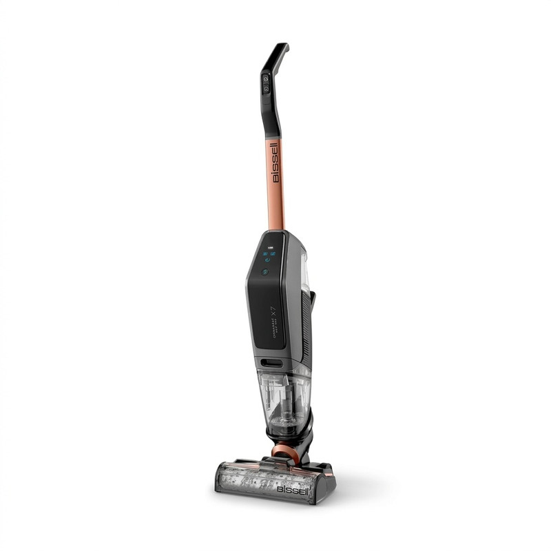 جارو شارژی عصایی بیسل مدل CrossWave X7 Cordless Pro 2955Z با باتری لیتیوم یونی 2600 میلی‌آمپرساعت، دو مخزن جداگانه آب و زباله، فیلتر HEPA، قابلیت شست‌وشوی خودکار برس و حالت توربو مخصوص حیوانات خانگی