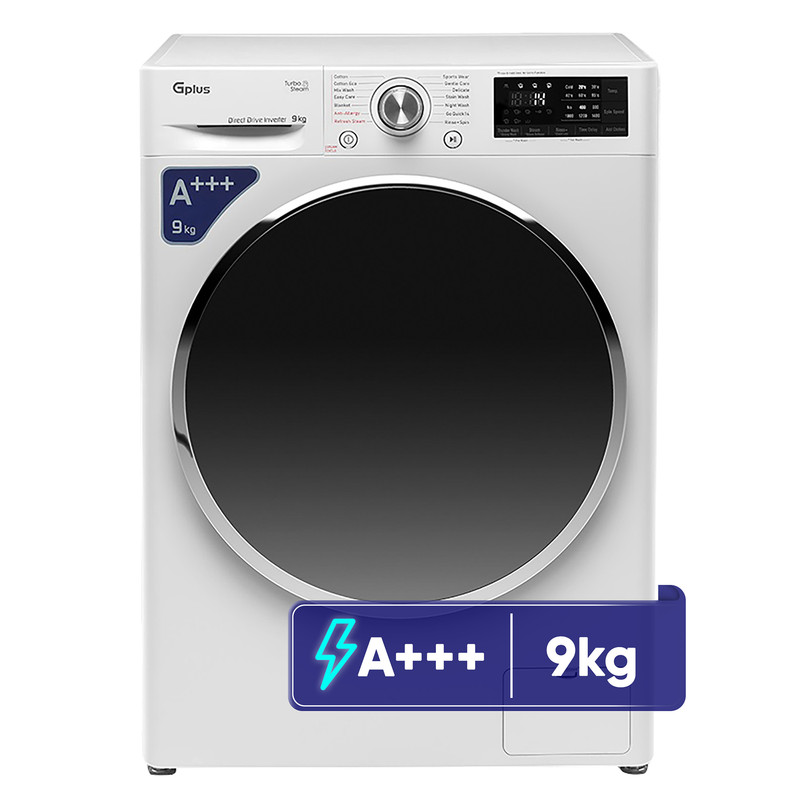 ماشین لباسشویی 9 کیلوگرم اتوماتیک جی پلاس مدل GWM-R909W