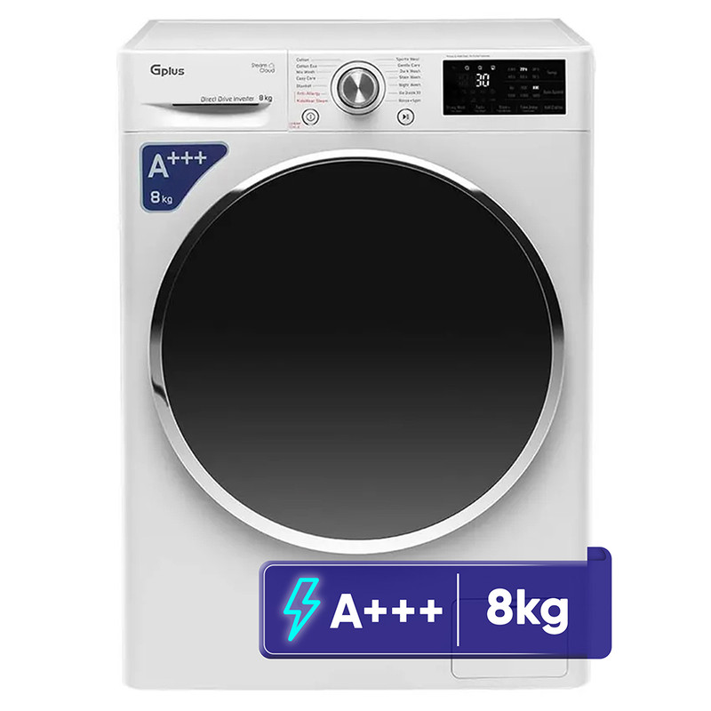 ماشین لباسشویی 8 کیلوگرم اتوماتیک جی پلاس مدل GWM-R88W