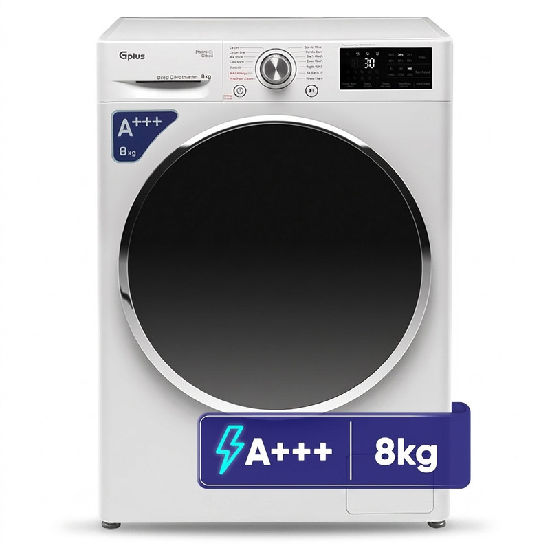 ماشین لباسشویی 8 کیلوگرم اتوماتیک جی پلاس مدل GWM-R808W