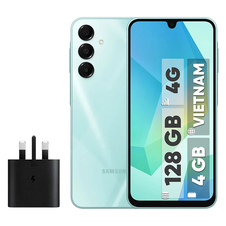 گوشی موبایل سامسونگ مدل Galaxy A16 4G دو سیم کارت ظرفیت 128 گیگابایت و رم 4 گیگابایت - ویتنام - به همراه شارژر 25 وات سامسونگ