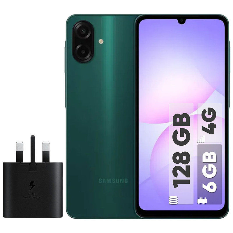 گوشی موبایل سامسونگ مدل Galaxy A07 دو سیم کارت ظرفیت 128گیگابایت و رم 6 گیگابایت به همراه شارژر 25 وات سامسونگ