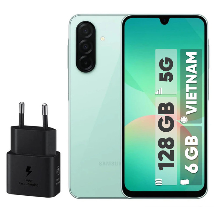 گوشی موبایل سامسونگ مدل Galaxy A26 دو سیم کارت ظرفیت 128 گیگابایت و رم 6 گیگابایت - ویتنام - به همراه شارژر 25 وات سامسونگ
