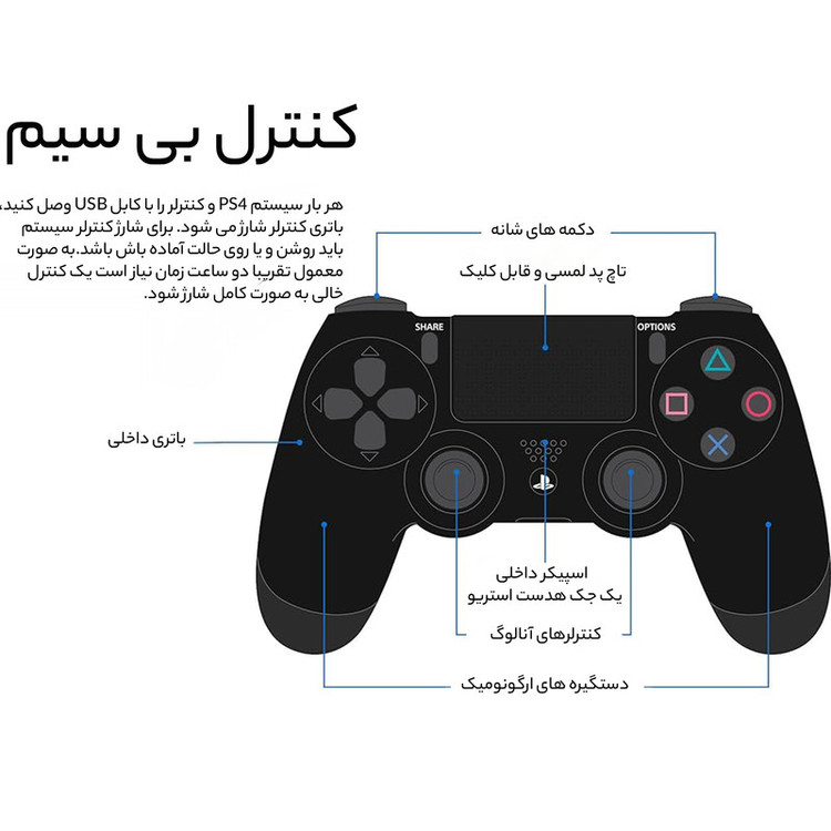 کنسول بازی سونی مدل Playstation 4 Slim ریجن 2 سری CUH-2216A ظرفیت 500 گیگابایت