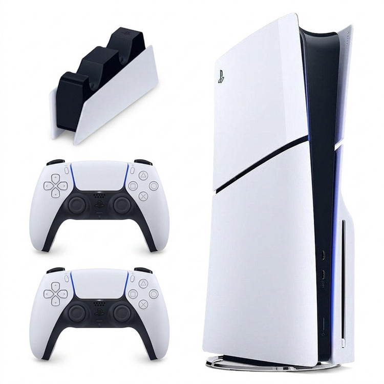 کنسول بازی سونی مدل PlayStation 5 Slim ظرفیت یک ترابایت ریجن 2016A اروپا به همراه دسته اضافی و پایه شارژر