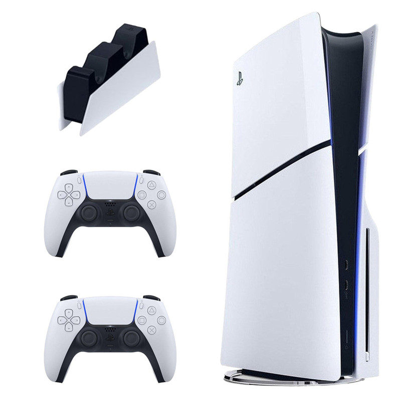 کنسول بازی سونی مدل PlayStation 5 Slim ظرفیت 1 ترابایت ریجن CFI-2116 اروپا به همراه دسته اضافی و پایه شارژر