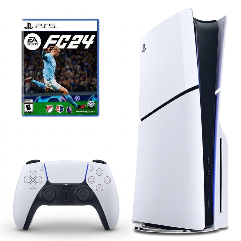 کنسول بازی سونی مدل PlayStation 5 Slim ظرفیت یک ترابایت ریجن اروپا 2016A به همراه بازی EA Sports FC 24
