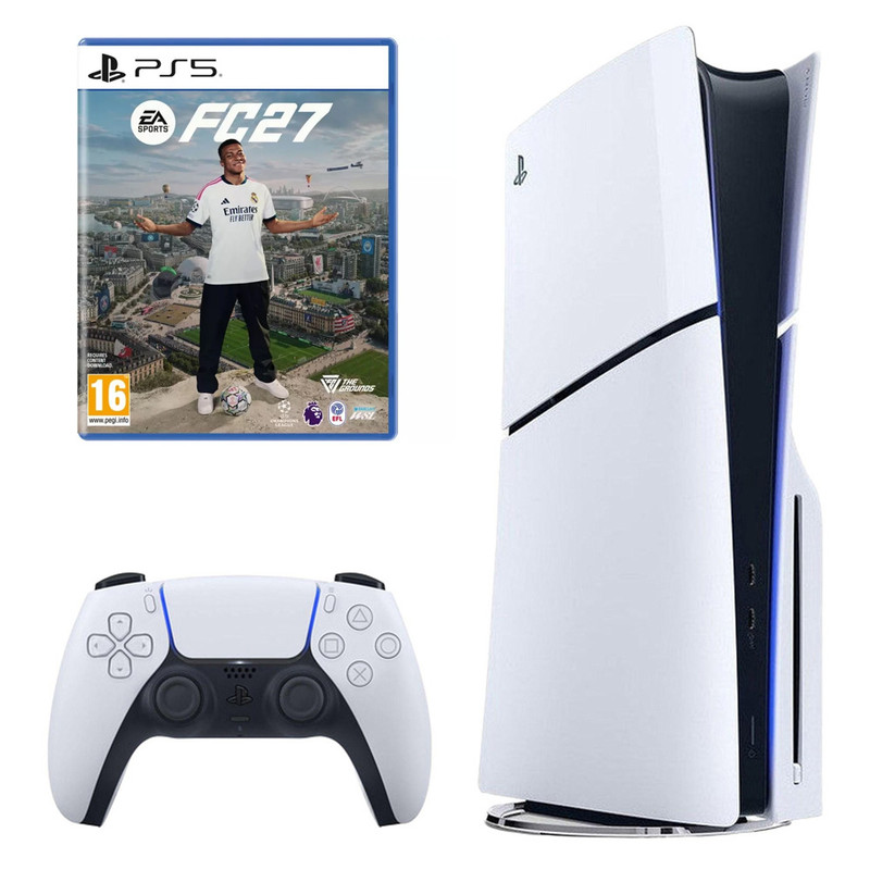 کنسول بازی سونی مدل PlayStation 5 Slim ظرفیت 1 ترابایت ریجن اروپا سری CFI-2116 به همراه بازی EA Sports FC 27
