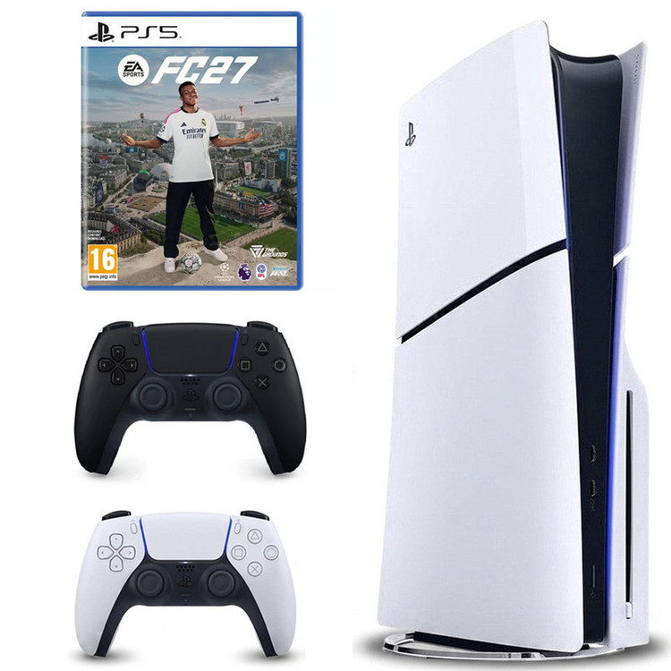 کنسول بازی سونی مدل PlayStation 5 Slim ظرفیت 1 ترابایت ریجن CFI-2116 اروپا به همراه دسته اضافی و بازی EA Sports FC 27