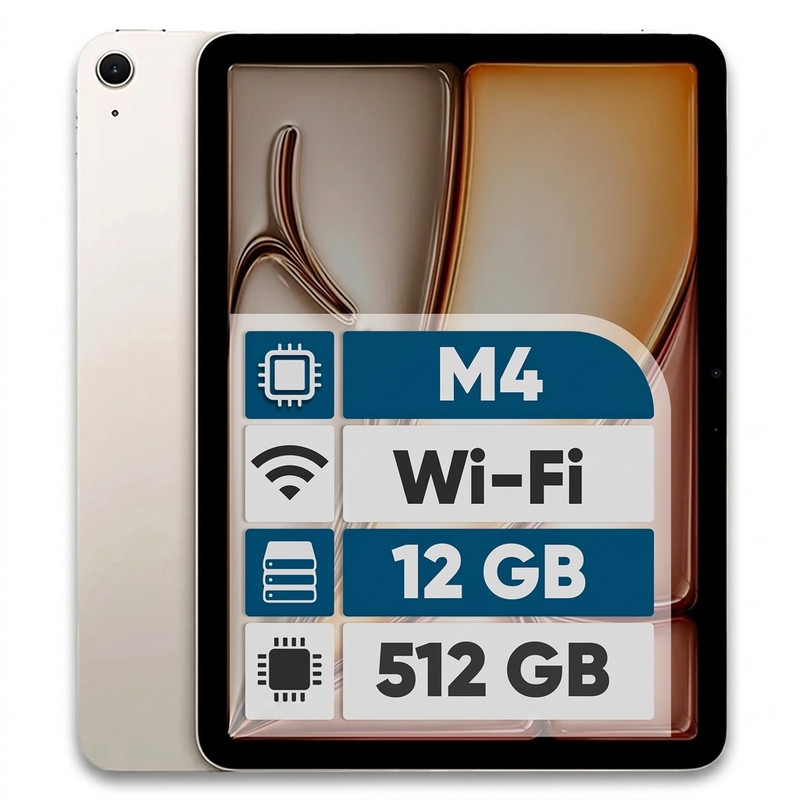 تبلت 13 اینچ اپل مدل iPad Air 2026 M4 Wi-Fi ظرفیت 512 گیگابایت و رم 12 گیگابایت، رزولوشن دوربین اصلی ۱۲ مگاپیکسل، پشتیبانی از قلم و کیبورد