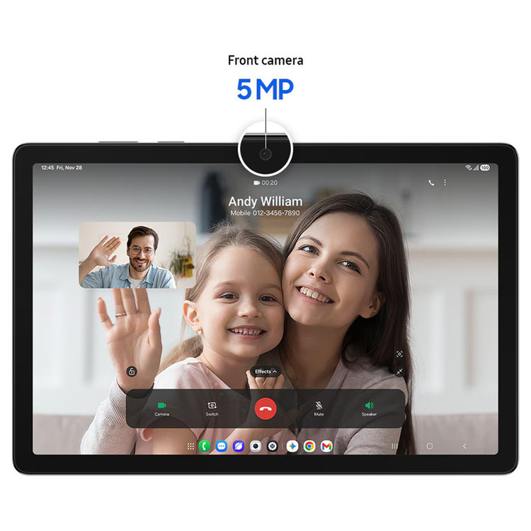 تبلت 11 اینچ سامسونگ مدل Galaxy Tab A11 Plus Wi-Fi، ظرفیت 128 گیگابایت و رم 6 گیگابایت، رزولوشن دوربین 8 مگاپیکسل به همراه شارژر دیواری 25 وات سامسونگ مدل T2510