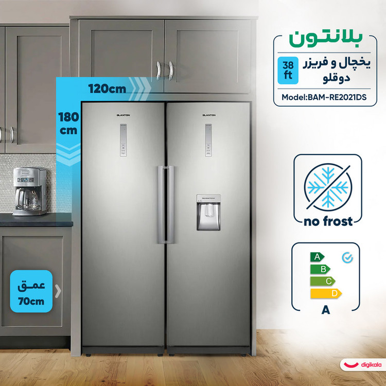 یخچال و فریزر دوقلو 38 فوت بلانتون مدل BAM-RE2021DS