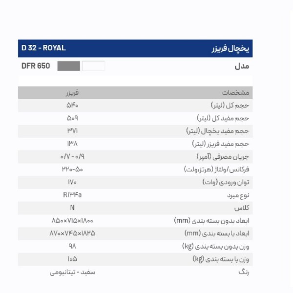 یخچال و فریزر ۳۰ فوت سی یلو مدل D32