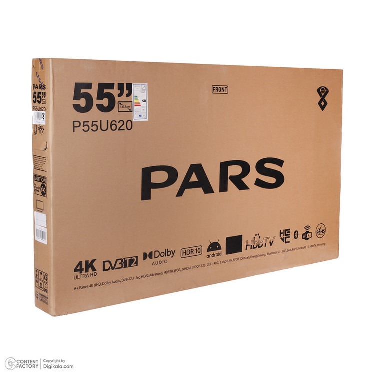 تلویزیون ال ای دی هوشمند پارس مدل P55U620 سایز 55 اینچ