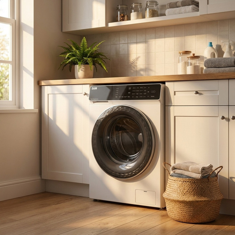 ماشین لباسشویی 9 کیلوگرم اتوماتیک سام مدل DD-P1485/W