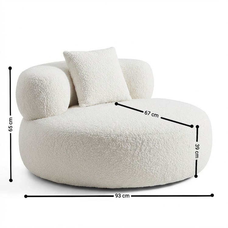 مبل راحتی یک نفره با روکش پارچه و پایه چوب مدل Teddy cloud