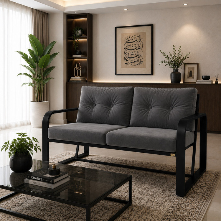 مبل راحتی دو نفره با روکش مخمل مدل کارن