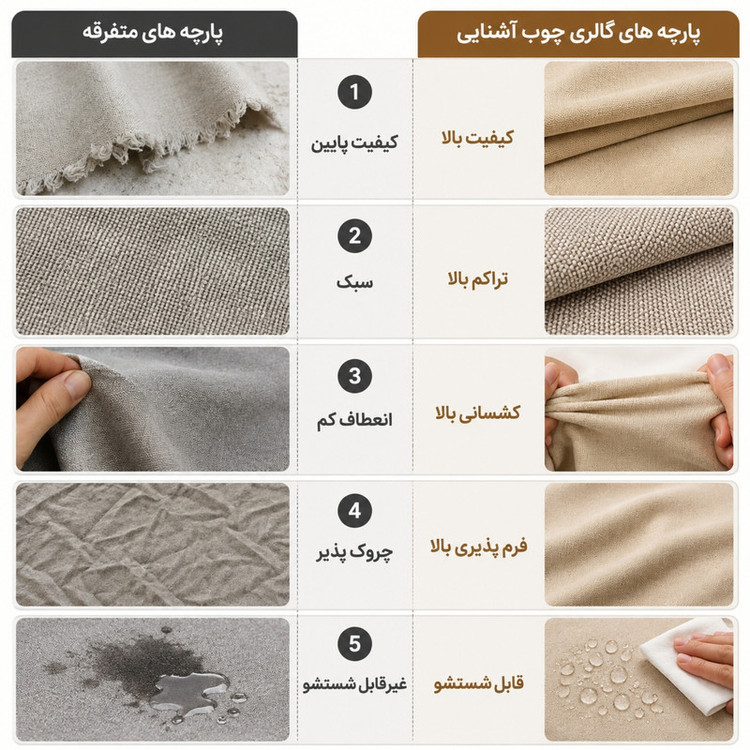 مبل راحتی 8 نفره با روکش پارچه و پایه چوبی گالری چوب آشنایی مدل Okta-Gh به همراه 6 کوسن