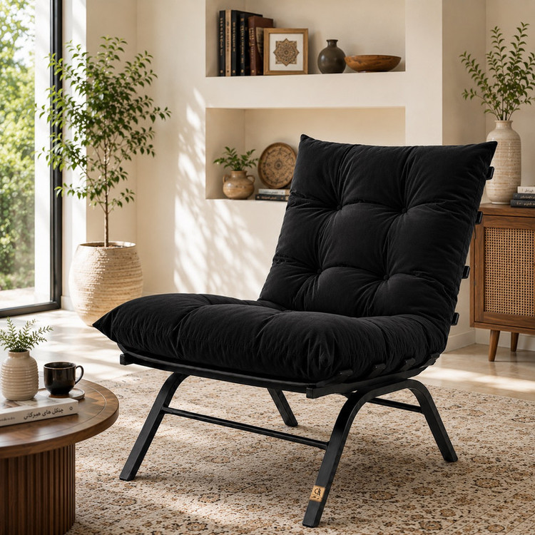 مبل راحتی شش نفره با روکش پارچه و پایه فلز مدل سپهر