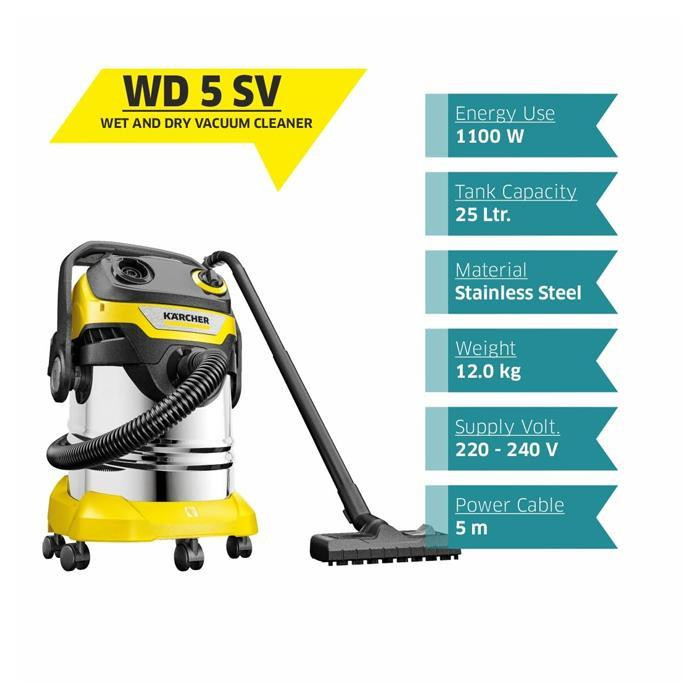 جاروبرقی سطلی 1100 وات کرشر مدل WD5 S