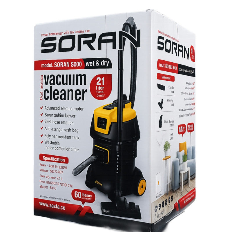 جاروبرقی سطلی 1200 وات کسری مدل soran 5000