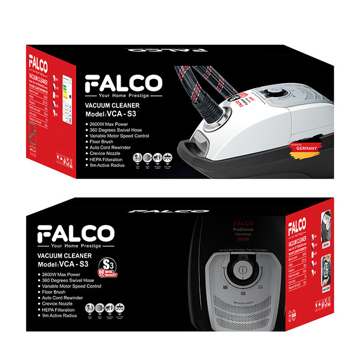 جاروبرقی 2600 وات فالکو مدل VCA-S3