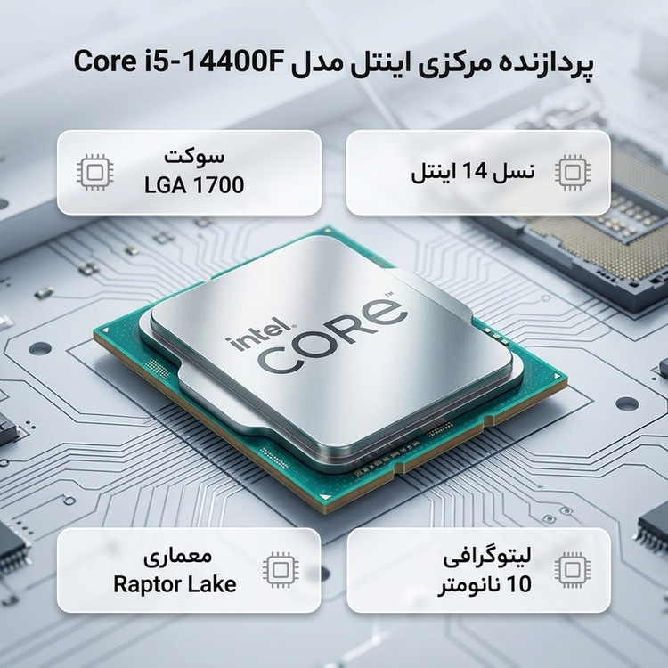 پردازنده مرکزی اینتل مدل Core i5 14400F-Tray
