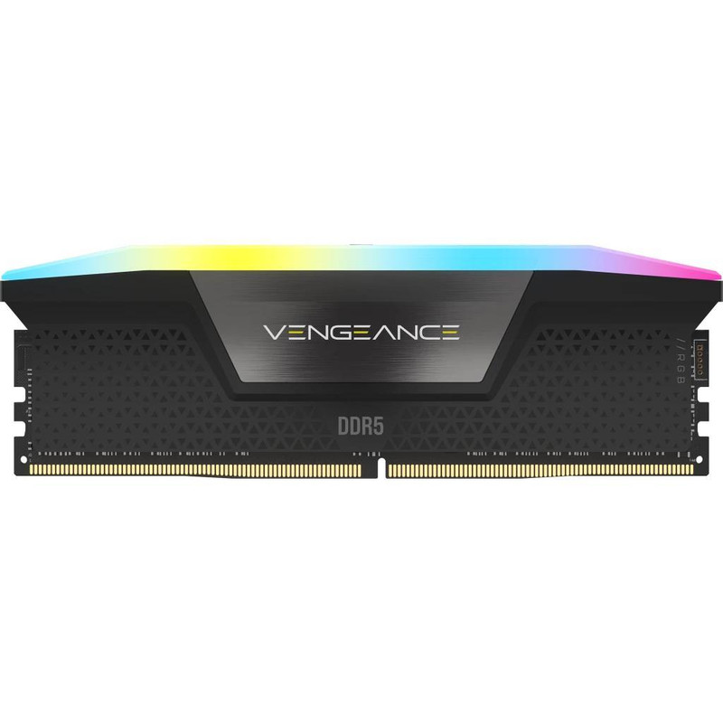 رم دسکتاپ DDR5 کورسیر مدل VENGEANCE RGB ظرفیت 64 گیگابایت دو کاناله 6000 مگاهرتز CL40 با هیتسینک خنککننده و ماژول U-DIMM دو عدد 32 گیگابایتی
