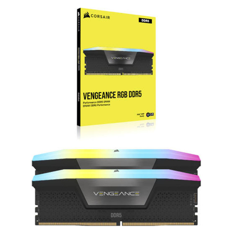 رم دسکتاپ کورسیر مدل VENGEANCE RGB DDR5 دو کاناله ظرفیت 32 گیگابایت فرکانس 5200 مگاهرتز تایمینگ CL40 با هیتسینک خنککننده