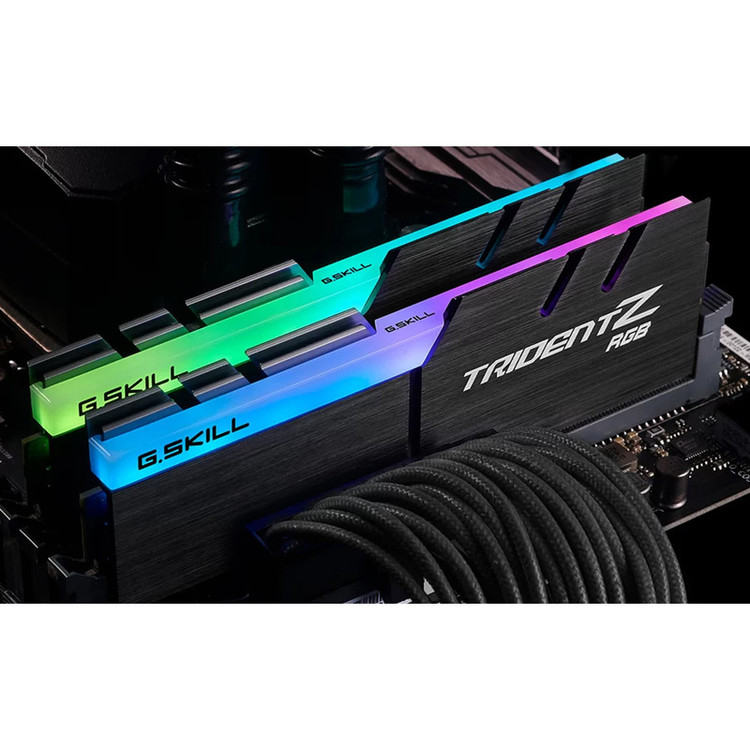 رم دسکتاپ DDR4 دو کاناله 3200 مگاهرتز CL16 جی اسکیل سری TRIDENT Z RGB ظرفیت 32 گیگابایت بسته دو عددی