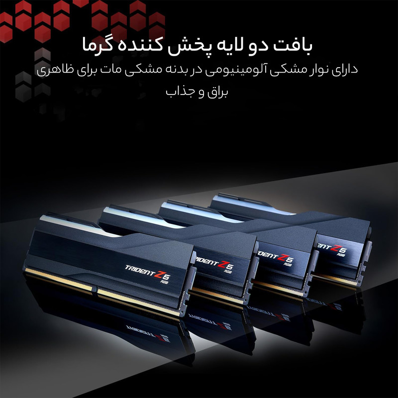 رم دسکتاپ DDR5 دوکاناله 7200 مگاهرتز CL34 جی اسکیل مدل TRIDENT Z5 RGB ظرفیت 32 گیگابایت