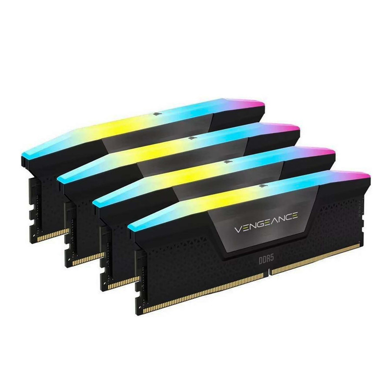 رم دسکتاپ کورسیر DDR5 دو کاناله 32 گیگابایت مدل VENGEANCE RGB سرعت 6200 مگاهرتز تایمینگ CL36 با هیتسینک خنککننده