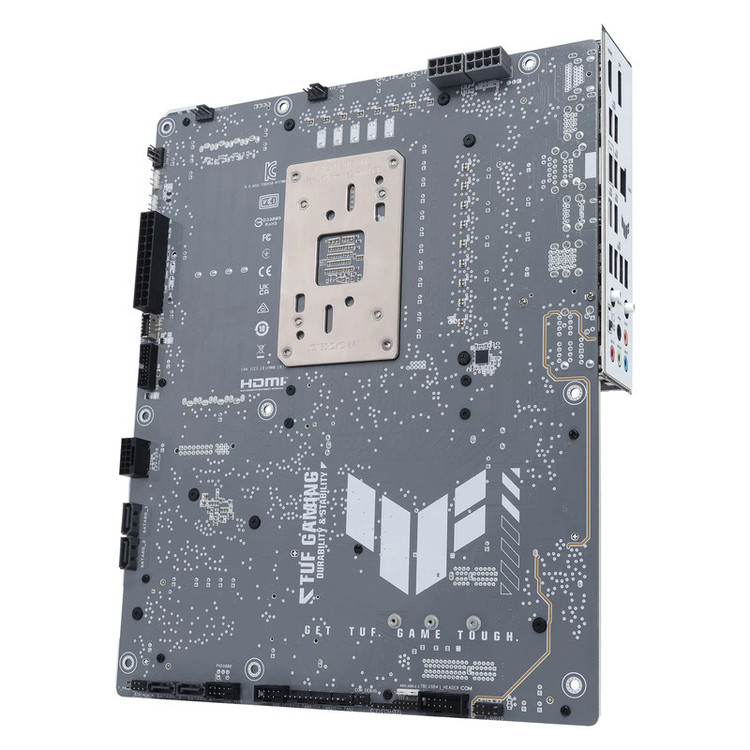 مادربرد ایسوس مدل TUF GAMING B850-BTF WIFI W، فرم فاکتور ATX، سوکت AMD AM5، دارای چهار اسلات رم DDR5، دارای 3 اسلات M.2، دارای Wi-Fi 7 و بلوتوث داخلی، پشتیبانی از پردازندههای Ryzen 9000، چیپست AMD B850، پشتیبانی از اورکلاک پردازنده و پمپ AIO