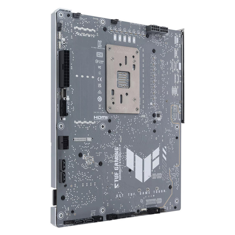 مادربرد ایسوس مدل TUF GAMING B850-BTF WIFI W، فرم فاکتور ATX، سوکت AMD AM5، دارای چهار اسلات رم DDR5، دارای 3 اسلات M.2، دارای Wi-Fi 7 و بلوتوث داخلی، پشتیبانی از پردازندههای Ryzen 9000، چیپست AMD B850، پشتیبانی از اورکلاک پردازنده و پمپ AIO