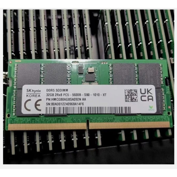 رم لپ‌تاپ 32 گیگابایتی اس کی هاینیکس مدل PC5-5600 32G، حافظه DDR5 از نوع SO-DIMM با فرکانس 5600 مگاهرتز و معماری تک‌کاناله