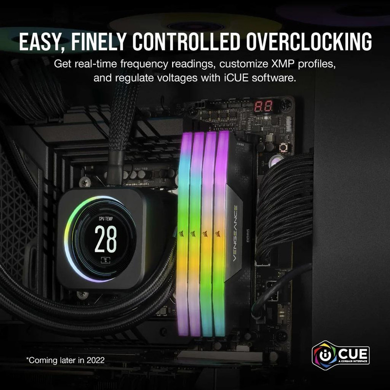 رم دسکتاپ کورسیر مدل VENGEANCE RGB DDR5 دو کاناله 32 گیگابایت 5600 مگاهرتز تایمینگ CL40 با هیتسینک خنککننده