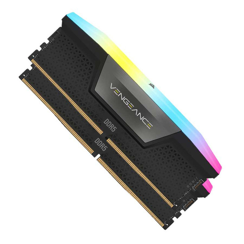 رم دسکتاپ کورسیر مدل VENGEANCE RGB DDR5 دو کاناله 32 گیگابایت 5600 مگاهرتز تایمینگ CL40 با هیتسینک خنککننده