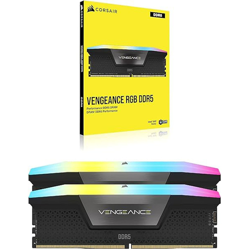 رم دسکتاپ کورسیر مدل VENGEANCE RGB DDR5 دو کاناله 32 گیگابایت 5600 مگاهرتز تایمینگ CL40 با هیتسینک خنککننده