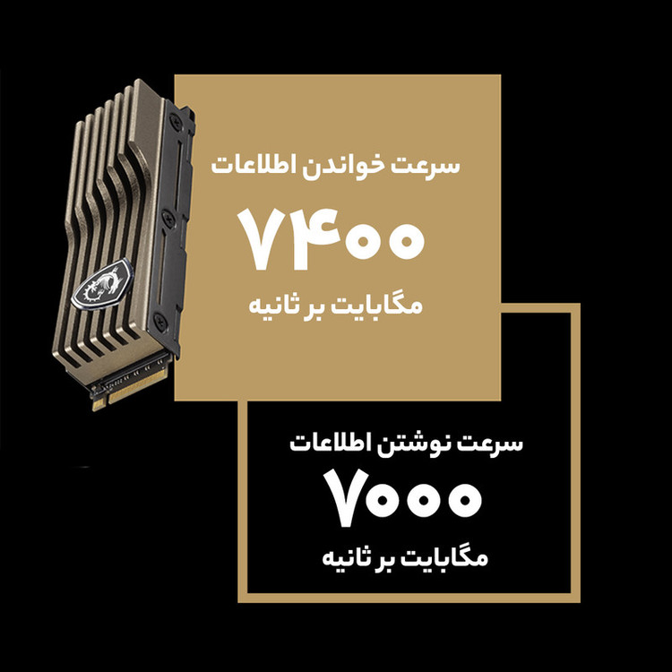 اس اس دی اینترنال ام اس آی مدل SPATIUM M480 PRO PCIe 4.0 NVMe M.2 HS ظرفیت 1 ترابایت