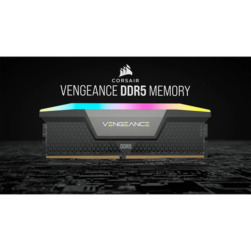 رم دسکتاپ کورسیر DDR5 دو کاناله 32 گیگابایت 6000 مگاهرتز مدل VENGEANCE RGB با تایمینگ CL36 و هیتسینک خنککننده