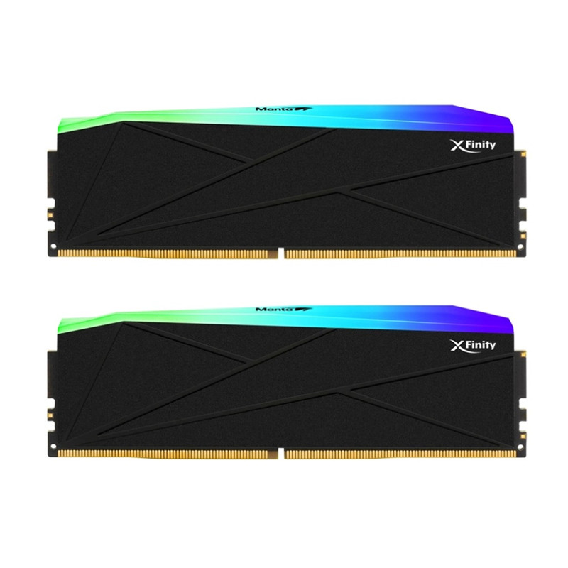 رم دسکتاپ DDR5 دو کاناله 6400 مگاهرتز cl32 وی کالر مدل Manta XFinity RGB ظرفیت 32 گیگابایت