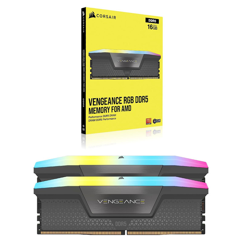 رم دسکتاپ کورسیر مدل VENGEANCE RGB DDR5 دو کاناله ظرفیت 64 گیگابایت سرعت 5600 مگاهرتز تایمینگ CL40 همراه هیتسینک خنککننده