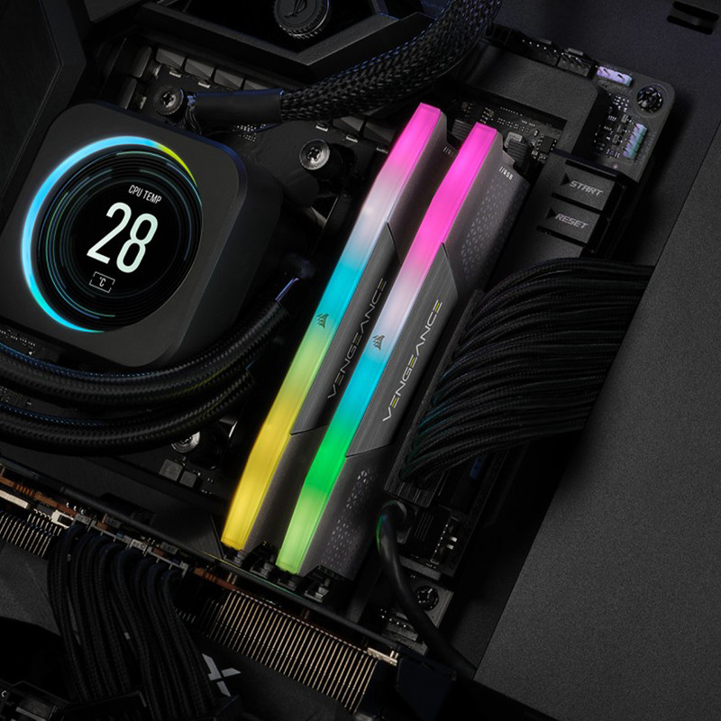 رم دسکتاپ کورسیر مدل VENGEANCE RGB DDR5 دو کاناله ظرفیت 64 گیگابایت سرعت 5600 مگاهرتز تایمینگ CL40 همراه هیتسینک خنککننده